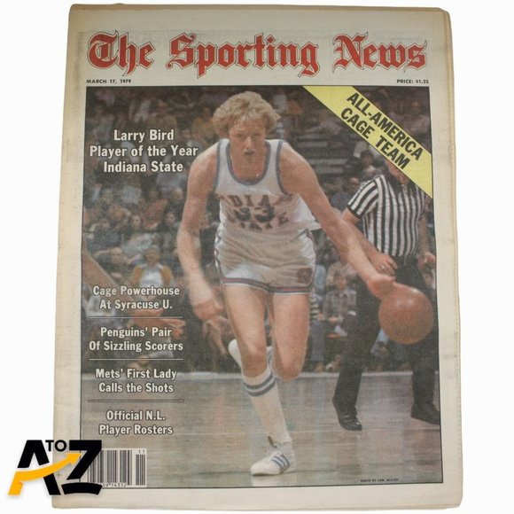 SPORTING NEWS-MARCH 17, 1979-LARRY BIRD/INDIANA STATE-NO LABEL-COMPLETE MAGAZINE - Picture 1 of 10